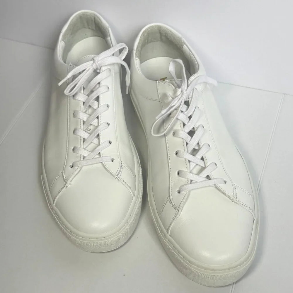 KOIO Men’s Capri Leather Low Top Sneakers White Size 43 w/ storage bag - Picture 6 of 12